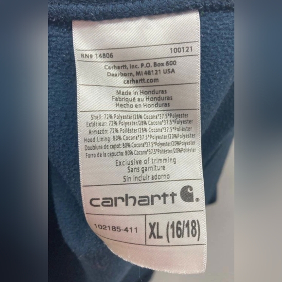 Carhartt Wmn's Indigo Heather Force Graphic Hooded Sweatshirt Size XL MSRP $65.9 - Picture 5 of 5